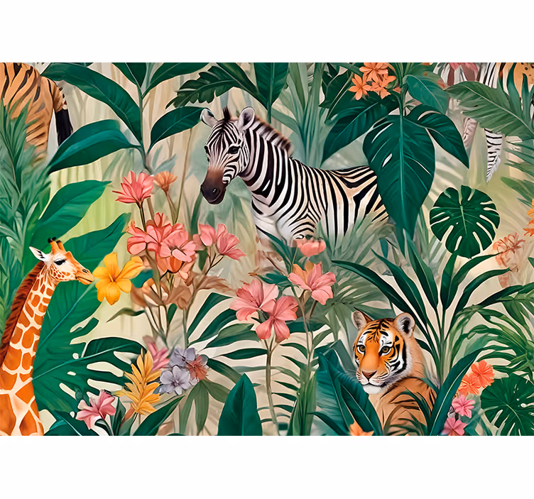 Nature explosion animals wall mural - TenStickers