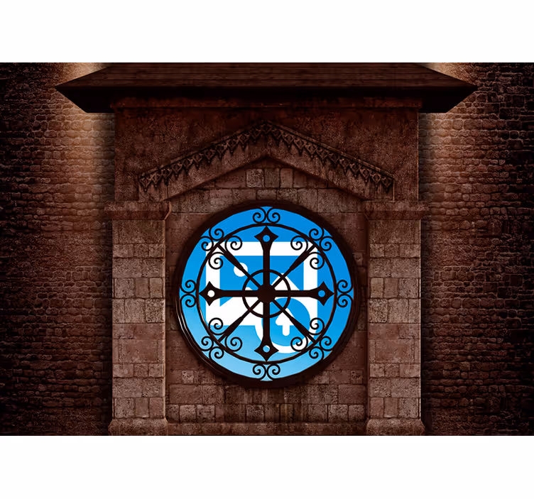 Circular Stone Window wall mural 3d - TenStickers