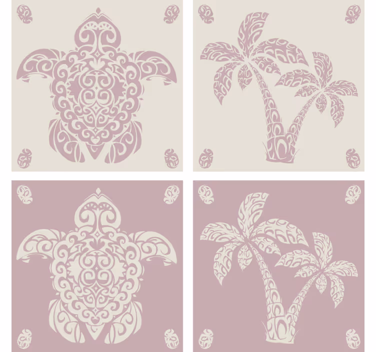 Geek coasters with elegant palm leaf designs - TenStickers