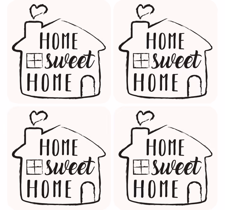 Text coasters with heartwarming home quotes - TenStickers