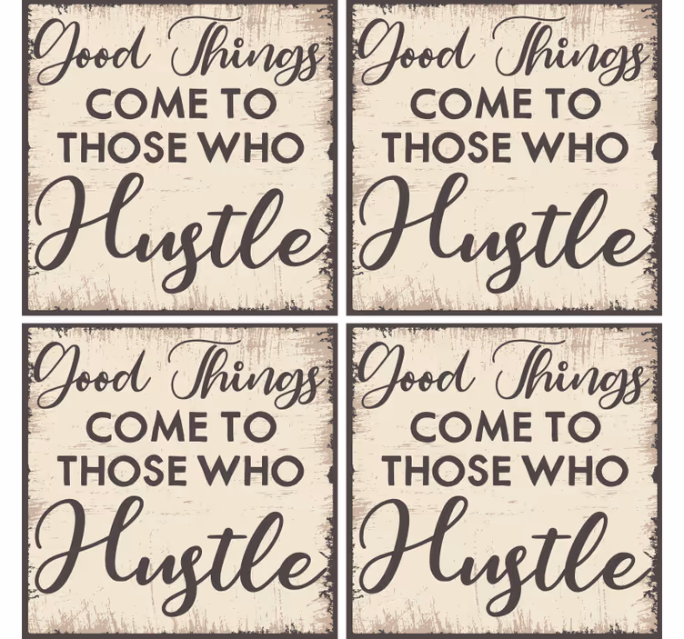 motivational quote good things text coasters - TenStickers