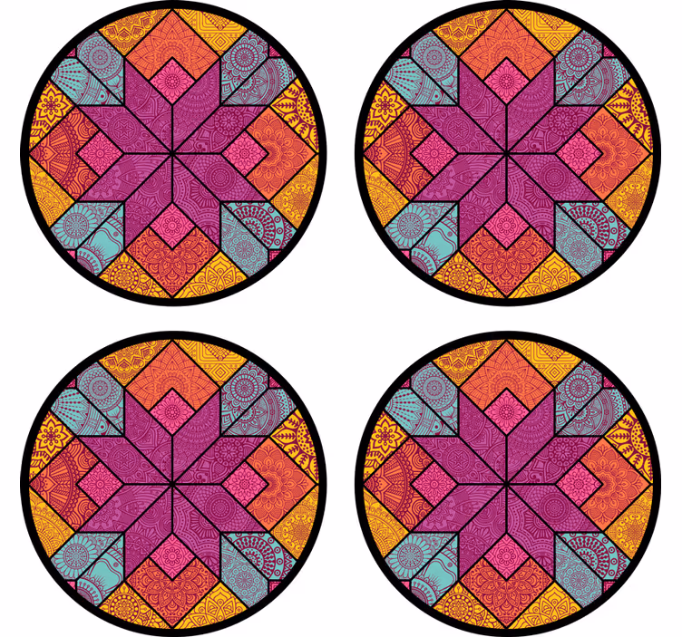 Coasters vibrant geometric arrangement - TenStickers
