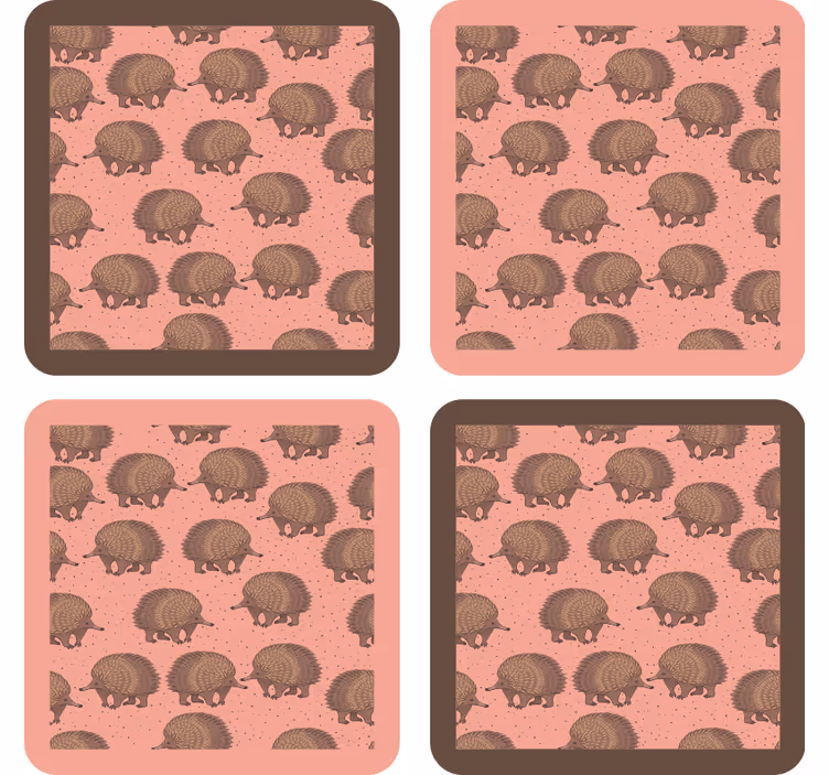 Geek coasters with hedgehog patterned design - TenStickers