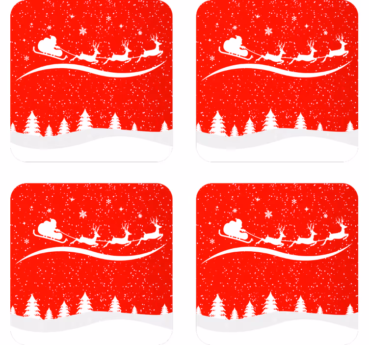 Christmas Wave drink coaster - TenStickers