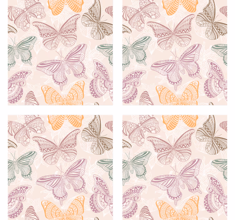 Coasters with detailed butterfly designs - TenStickers