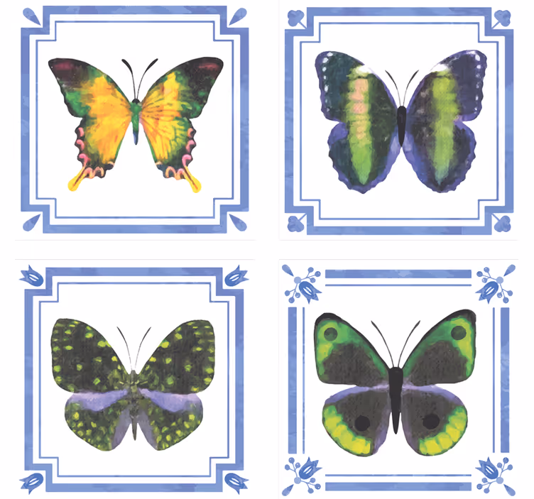 Colorful butterfly coasters - TenStickers