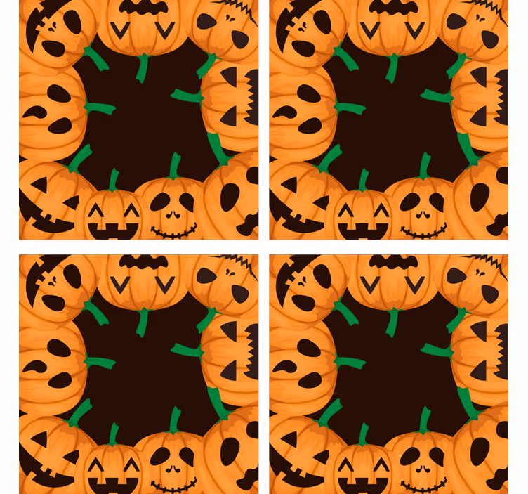 Halloween coaster with grinning pumpkin faces - TenStickers
