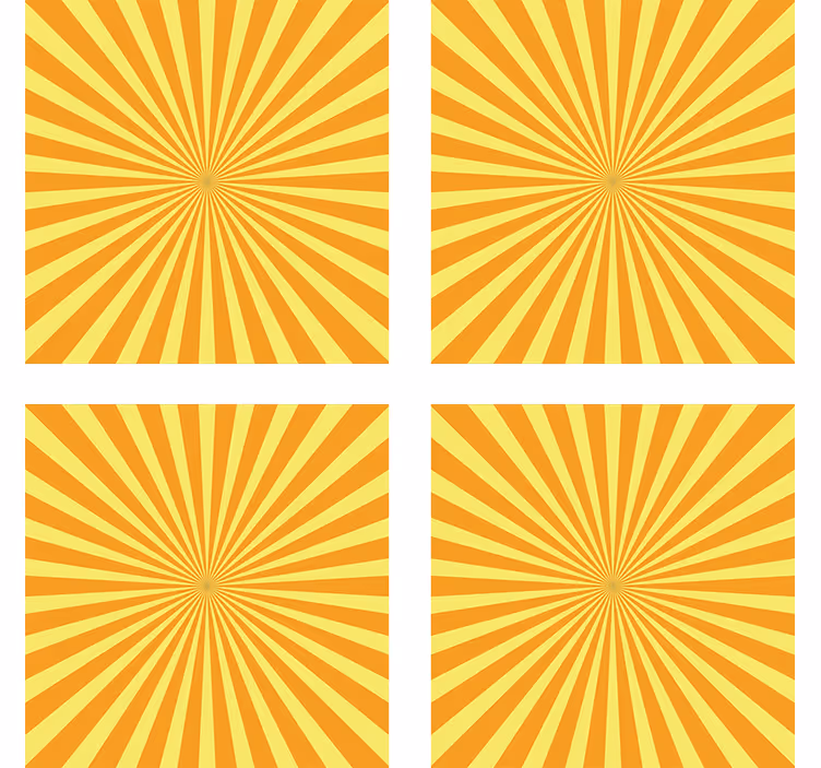 Coasters with radiant sunburst design - TenStickers