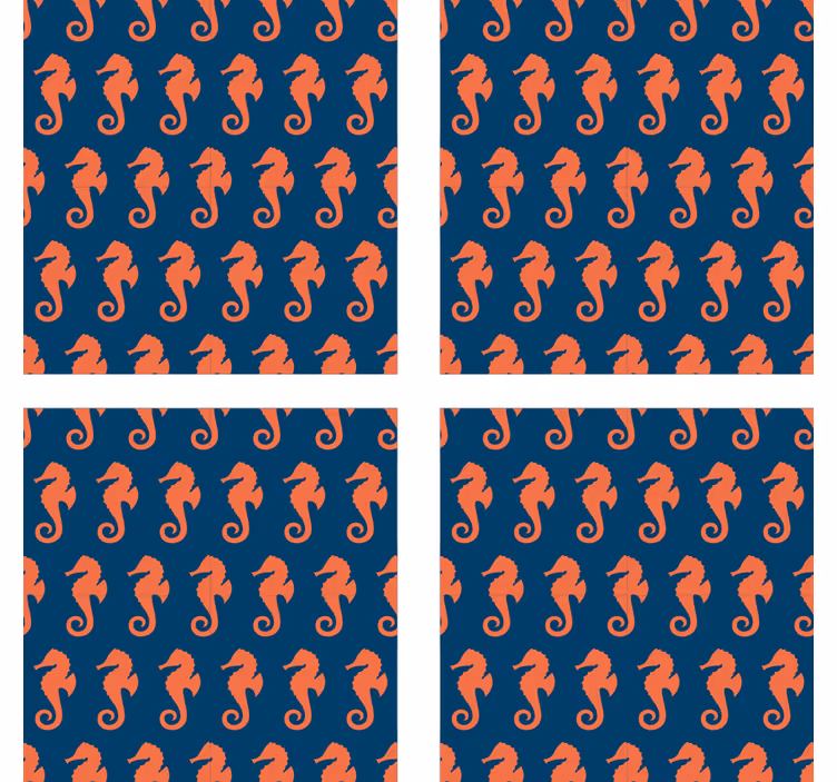 Geek coasters seahorse pattern design - TenStickers