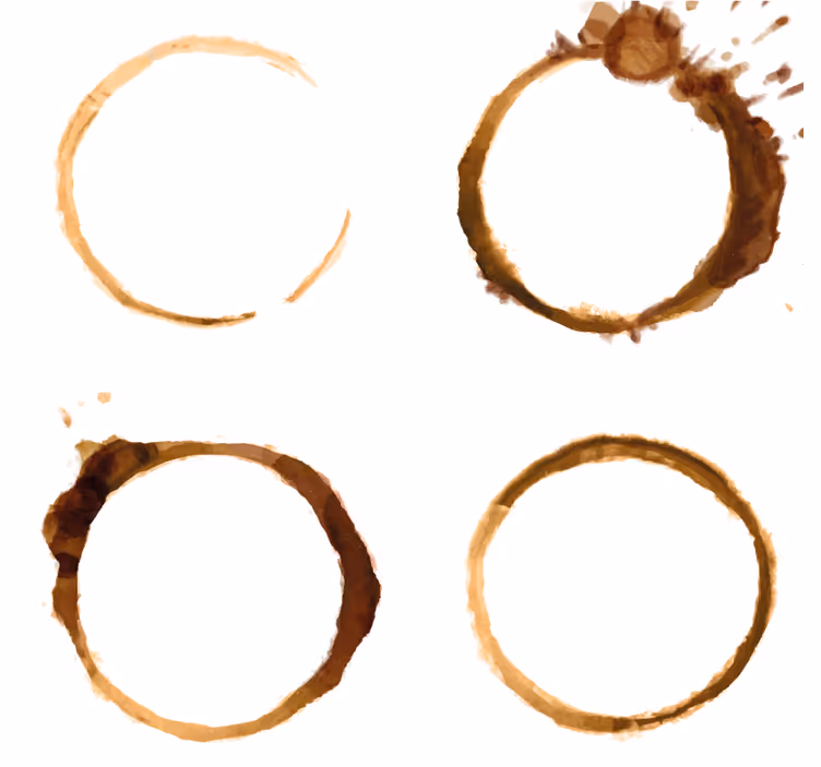 Coasters with coffee stain patterns - TenStickers