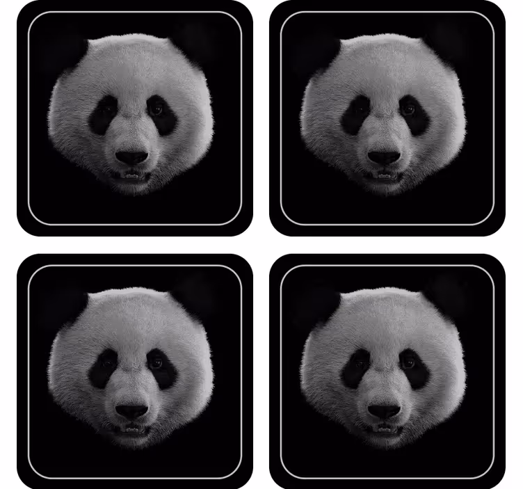 Geek coasters panda face design - TenStickers