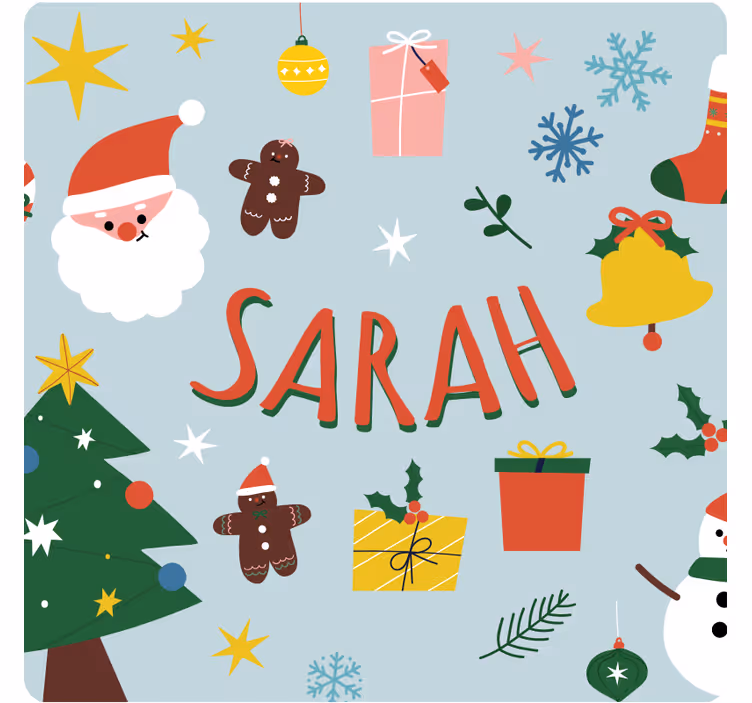 Christmas coasters featuring santa and gifts - TenStickers