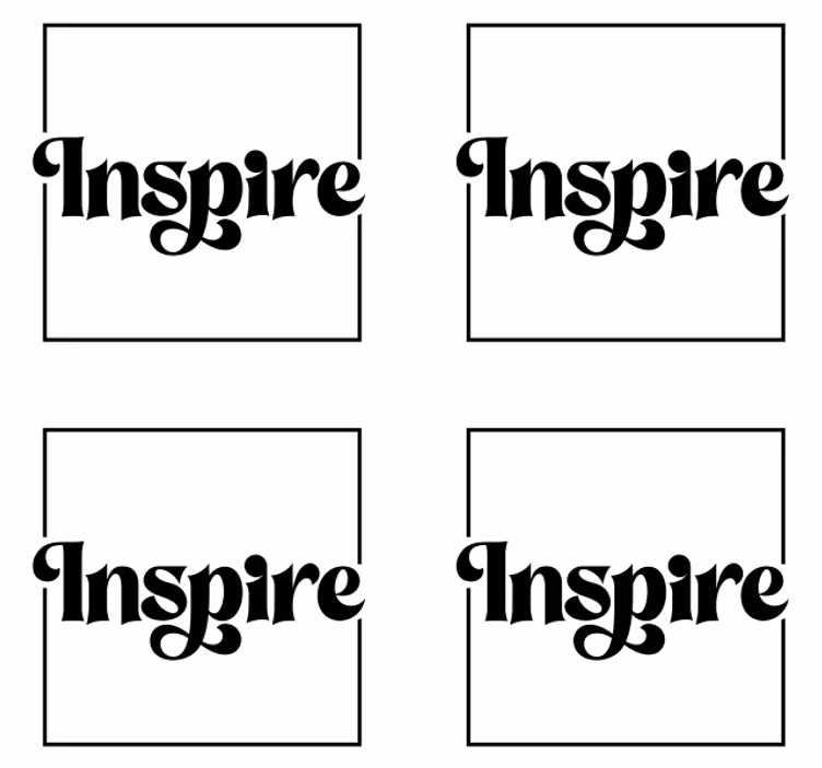 Text coasters bold inspire typography - TenStickers