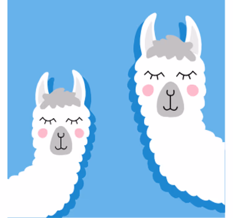 Geek coasters featuring fun llama designs - TenStickers