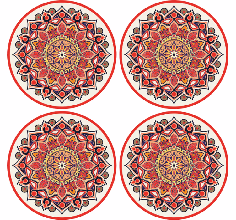 Coasters intricate floral design - TenStickers
