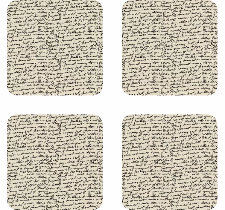 Text coasters with elegant script designs - TenStickers