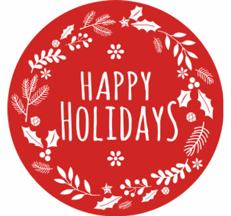 Happy Holidays red christmas coaster - TenStickers