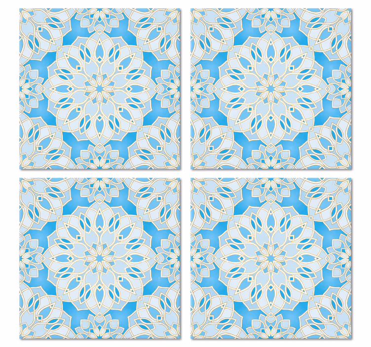 Coasters with intricate blossom emblem design - TenStickers