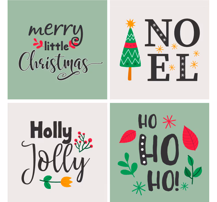 Christmas coasters elfa ho ho design - TenStickers