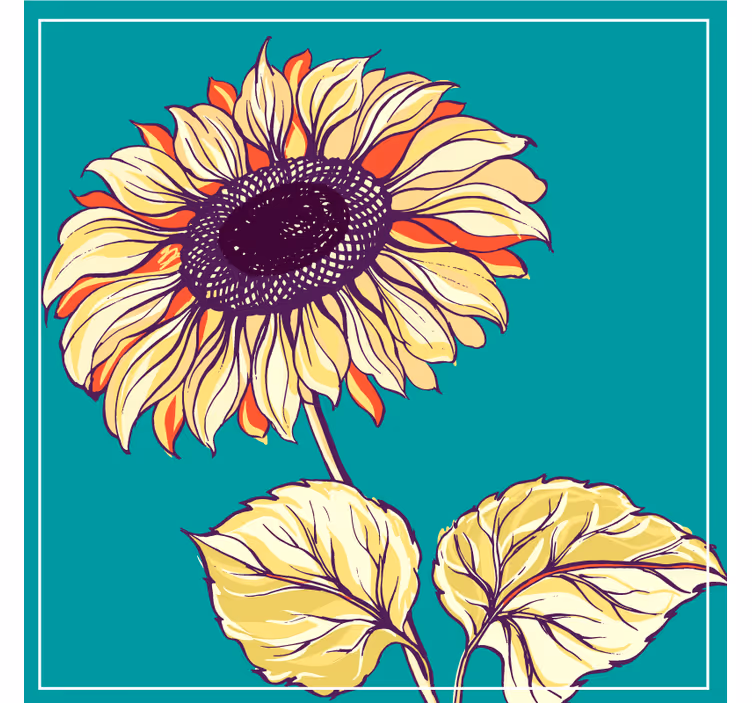 Beer mats with vibrant sunflower design - TenStickers