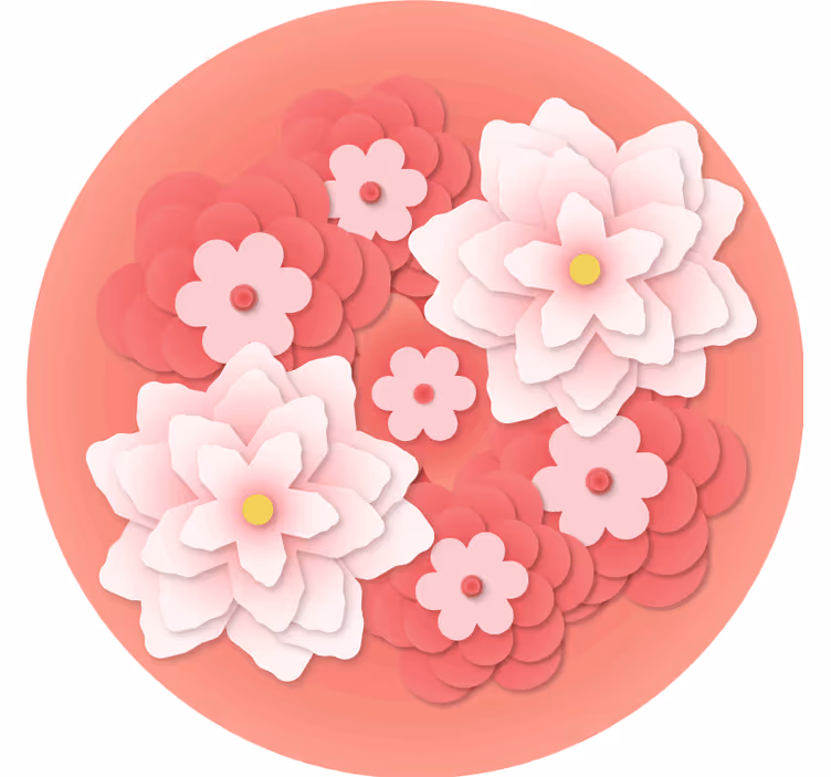 Geek coasters layered floral design - TenStickers
