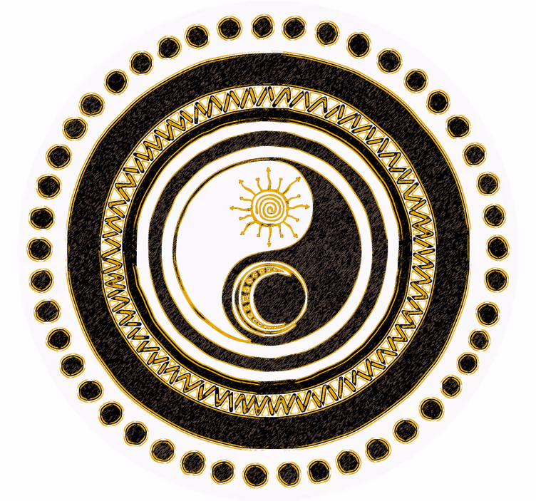 Geek coasters yin yang round design - TenStickers