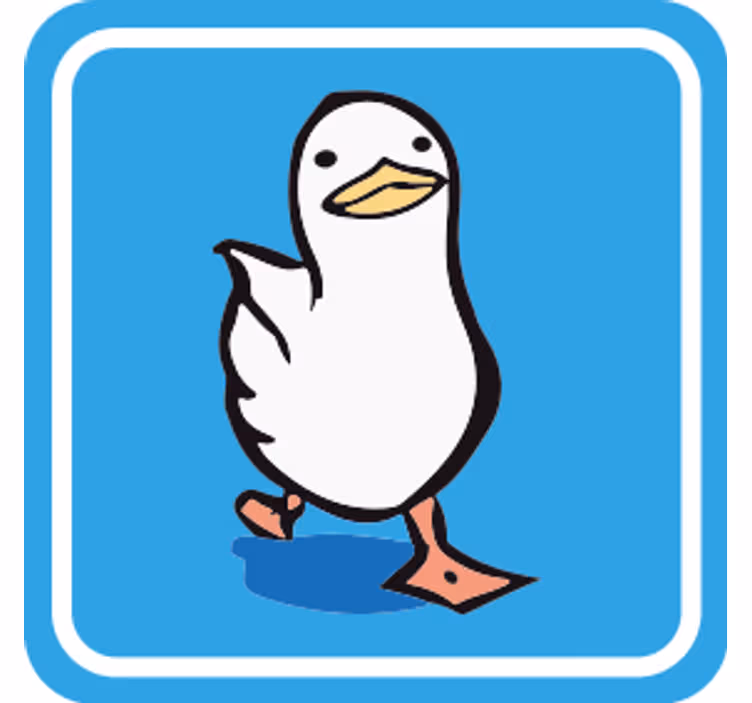 Walking Cartoon Duck geek coasters - TenStickers