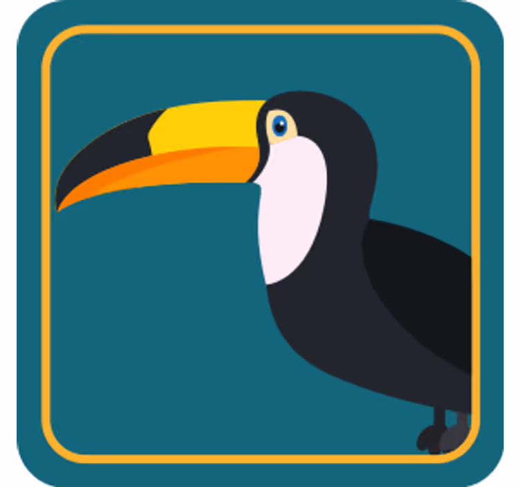 Colorful Toucan cartoon modern coaster - TenStickers