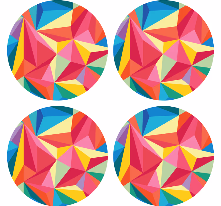 Vibrant geometric patterns coasters - TenStickers