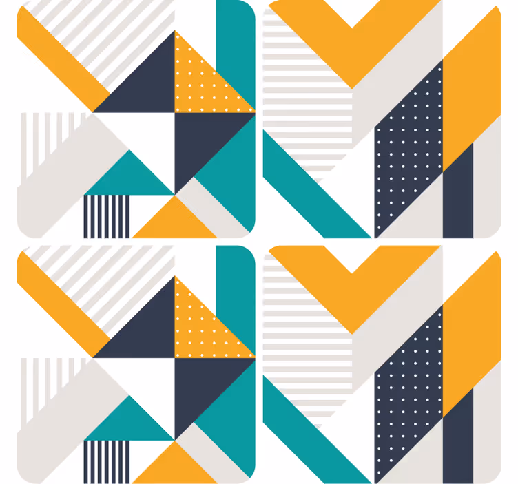 Modern coasters with geometric color block designs - TenStickers