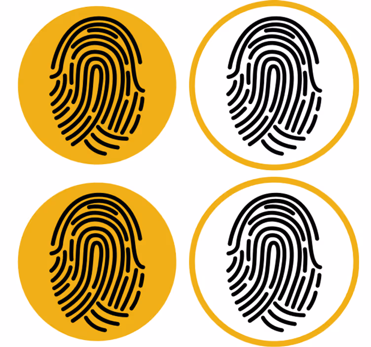 Geek coasters with unique fingerprint designs - TenStickers