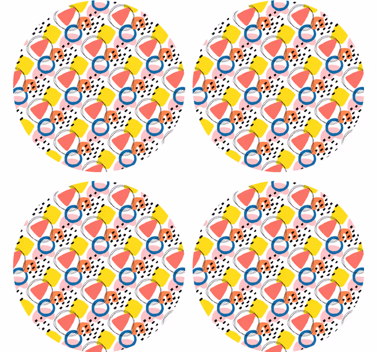 Geek coasters colorful abstract shapes - TenStickers
