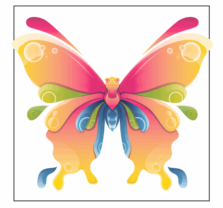 Geek coasters with colorful butterfly artwork - TenStickers
