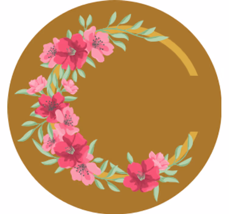 Floral circular design beer mats - TenStickers