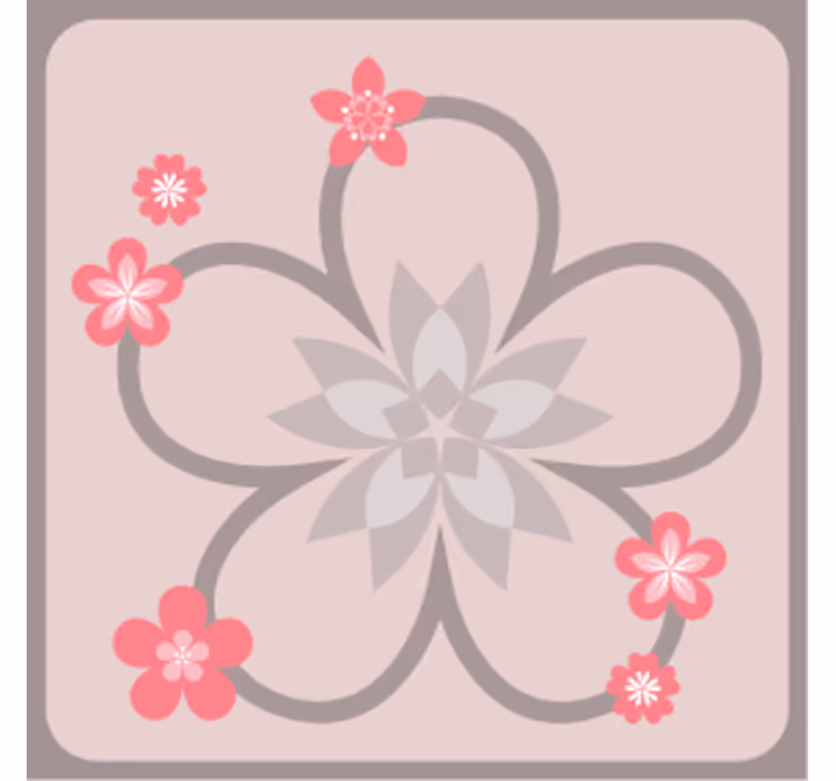 Modern coasters with elegant floral pattern - TenStickers