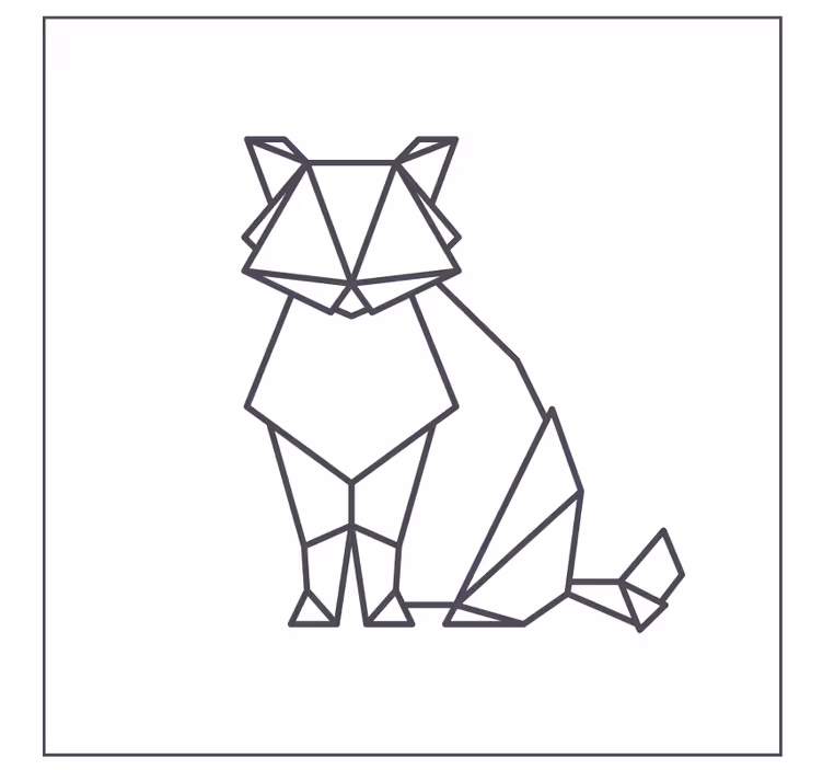Geek coasters geometric cat design - TenStickers
