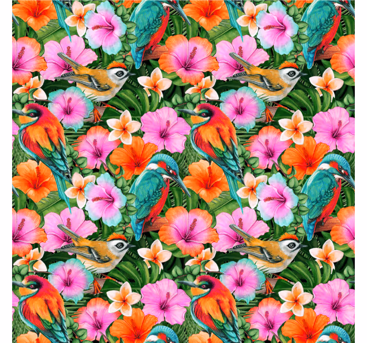 Modern coasters tropical birds and flowers - TenStickers