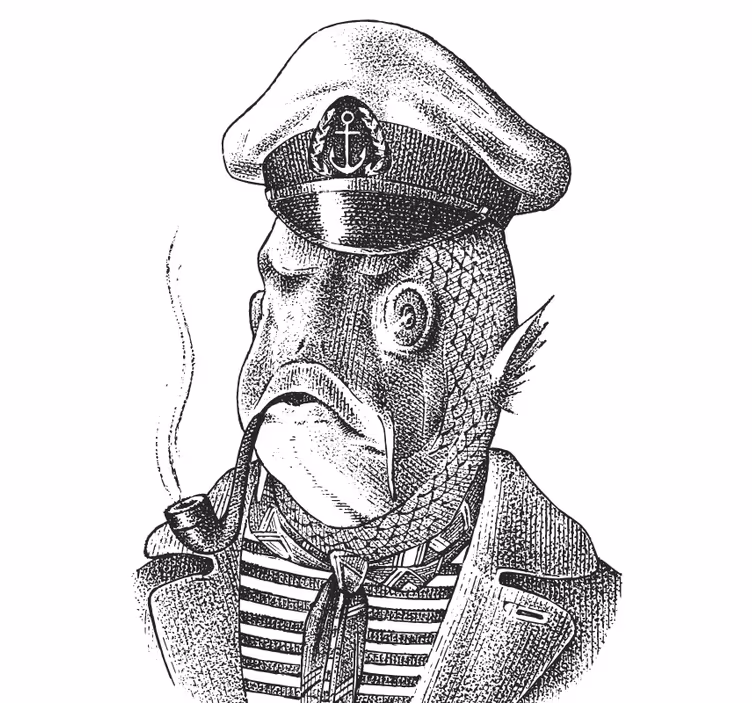 Geek coasters captain fish character - TenStickers