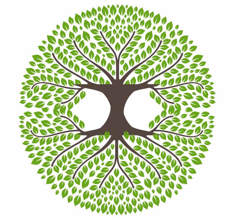Geek coasters lush green tree silhouette - TenStickers