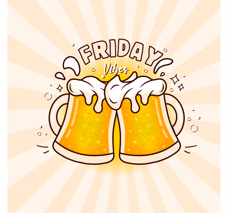 Cheers to friday fun beer mats - TenStickers