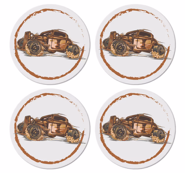 Vintage coasters classic race car art print - TenStickers