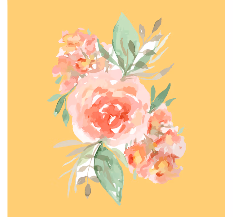 Modern coasters floral watercolor bouquet - TenStickers