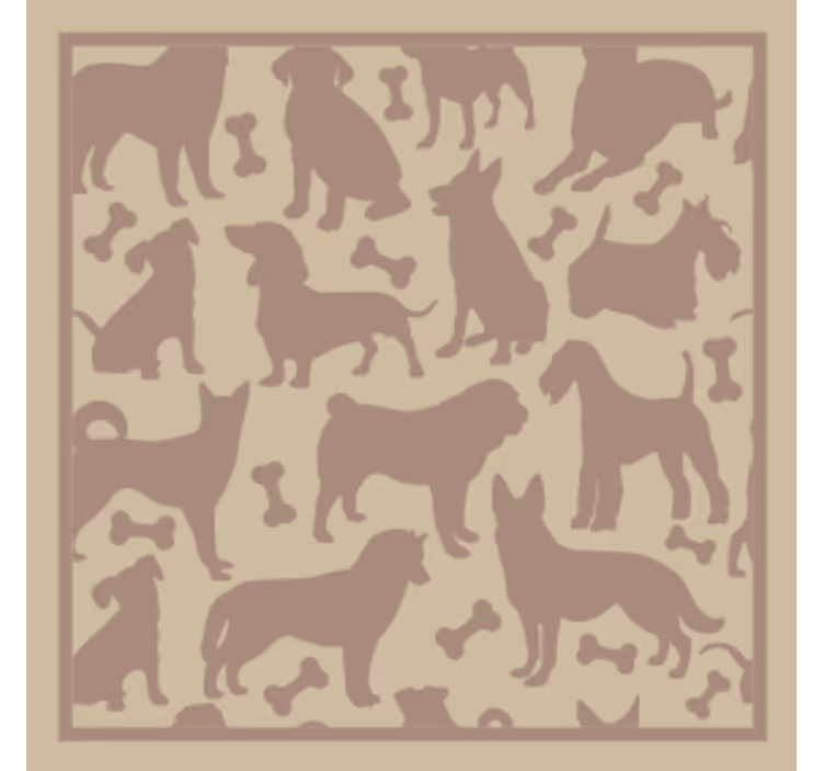 Modern coasters for playful dog shapes - TenStickers