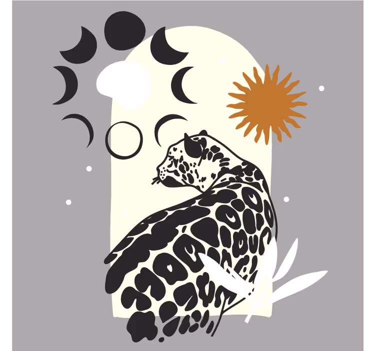 Geek coasters elegant leopard silhouette - TenStickers
