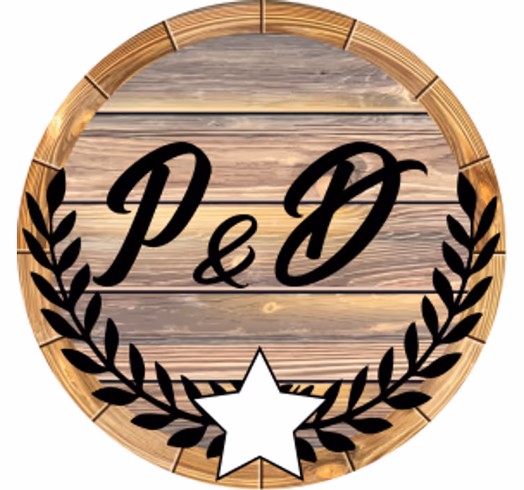 Personalisable coasters wooden barrel initials - TenStickers