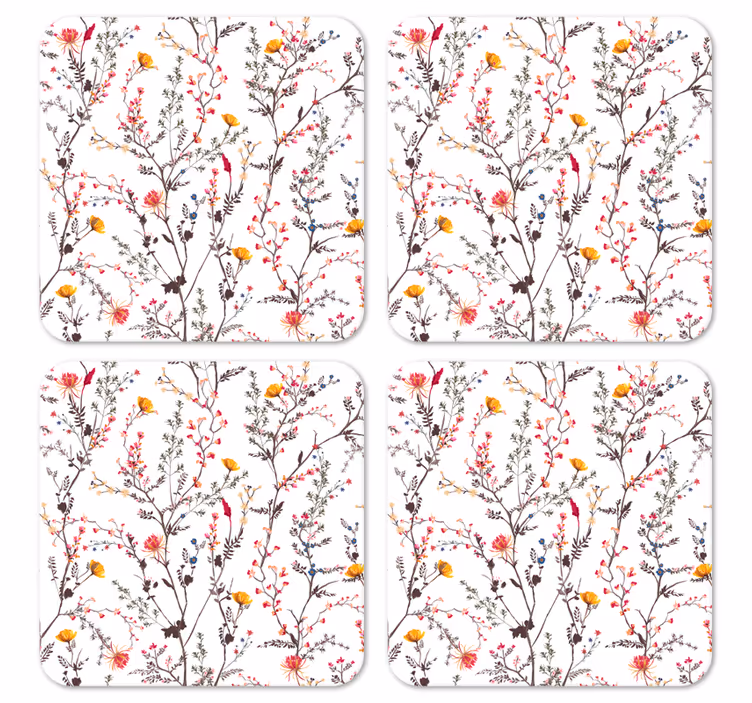 Modern coasters botanical design with birds - TenStickers