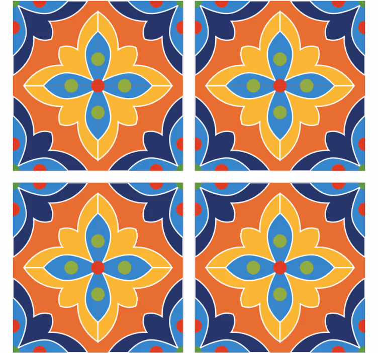Coasters with lively floral design - TenStickers