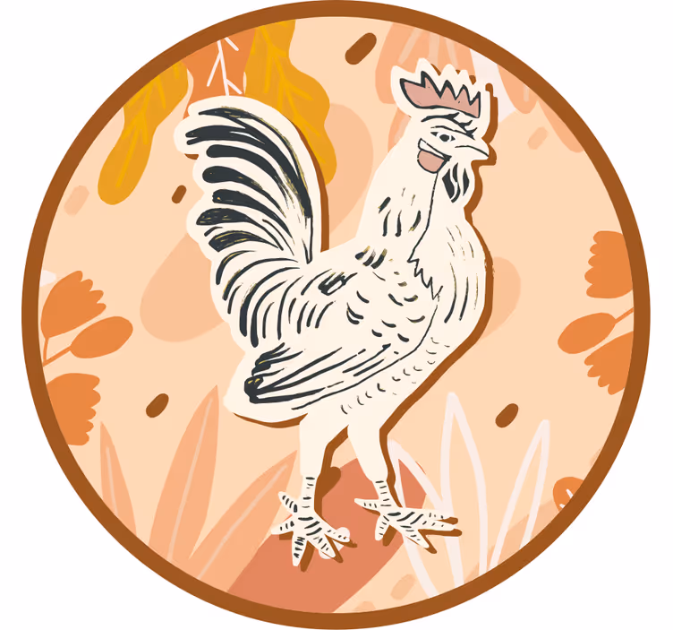 Geek coasters with stylized rooster design - TenStickers