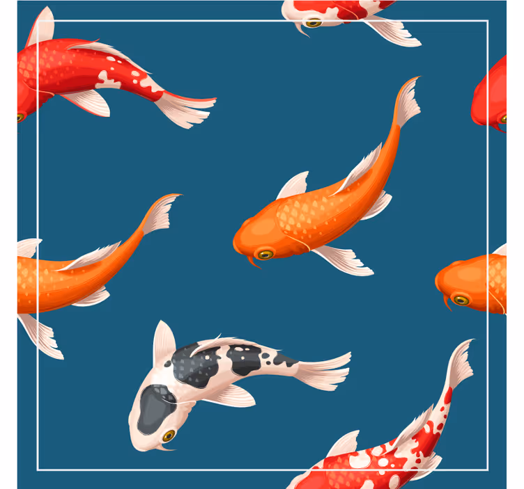 Modern coasters with colorful koi fish design - TenStickers