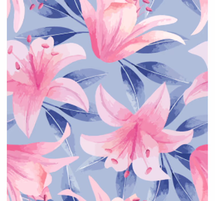 Coasters floral pattern with pink lilies - TenStickers